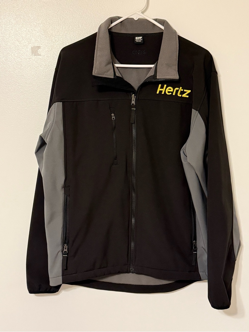 Cintas Hertz Embroidered Zip-Up Jacket Black/Gray Size M Polyester/Spandex Unise